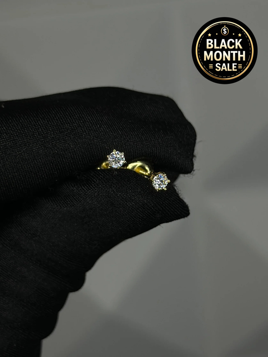 Pantalla De Diamante 6 Prong 3mm Set VVS1 Moissanite Dorada