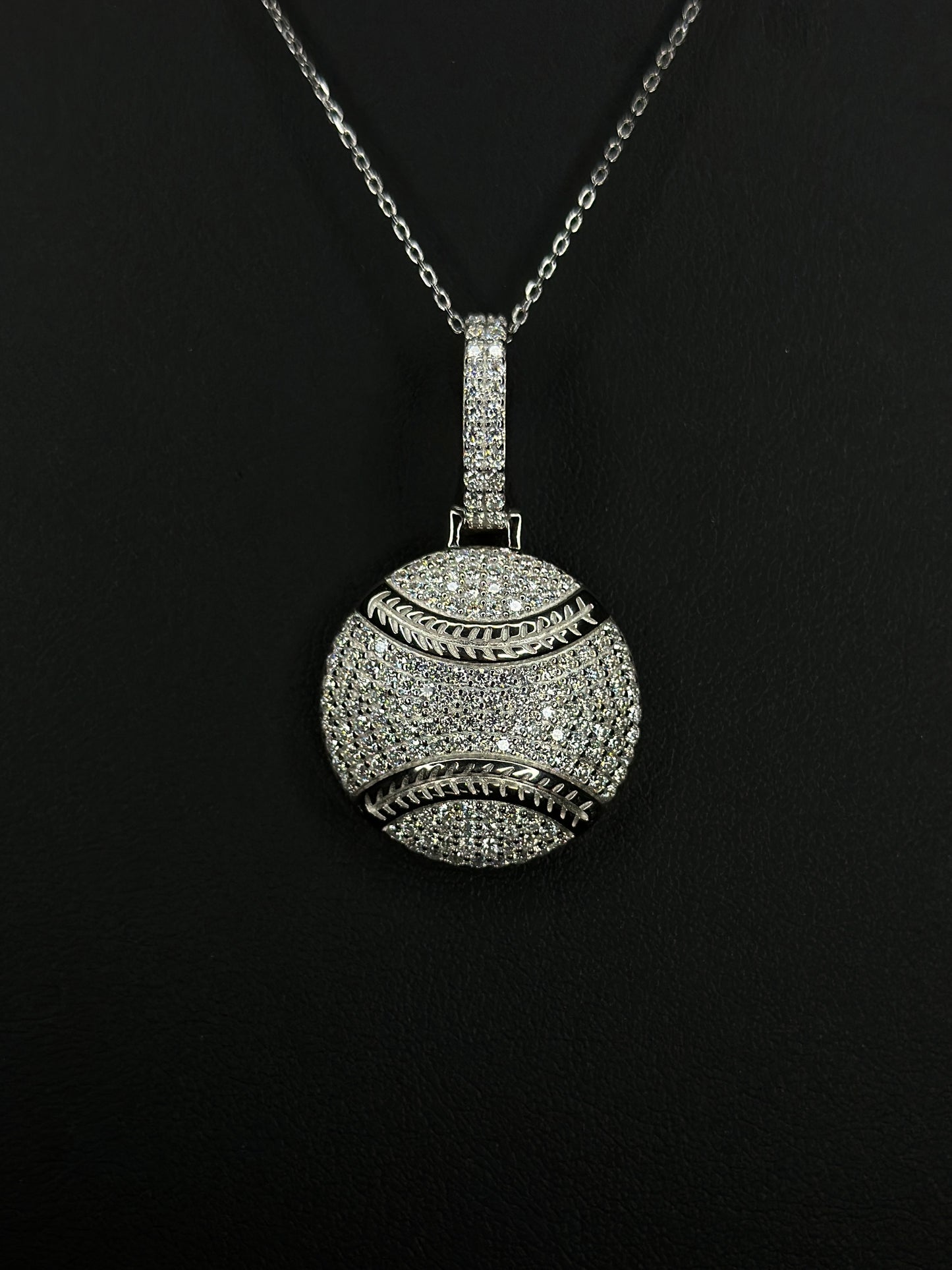 Silver VVS1 Moissanite Ball Pendant + Chain