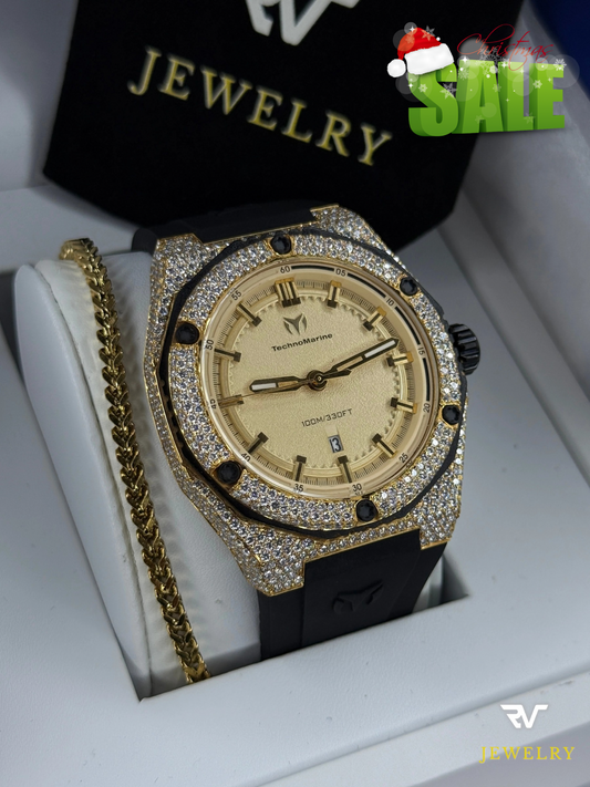 TechnoMarine Coral Legacy Dorado 45mm VVS1 Moissanite (Hombre)