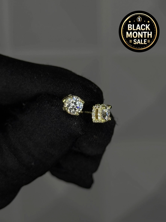 Pantalla Corte Redondo VVS1 Moissanite Dorada