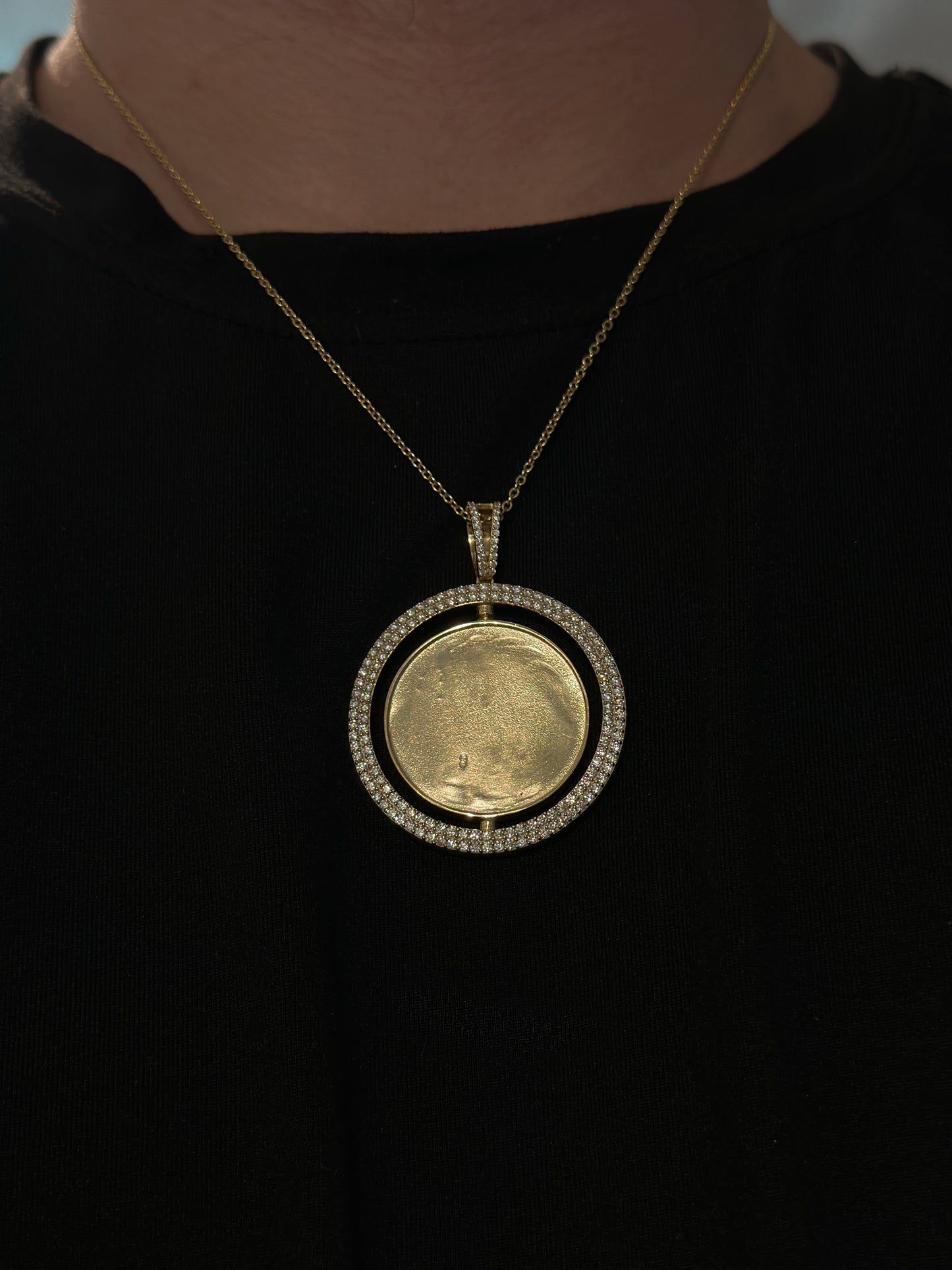 VVS1 Moissanite Double Photo Pendant + Chain