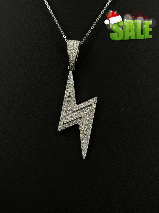 Rayo Plateado VVS1 Moissanite Pendant + Cadena