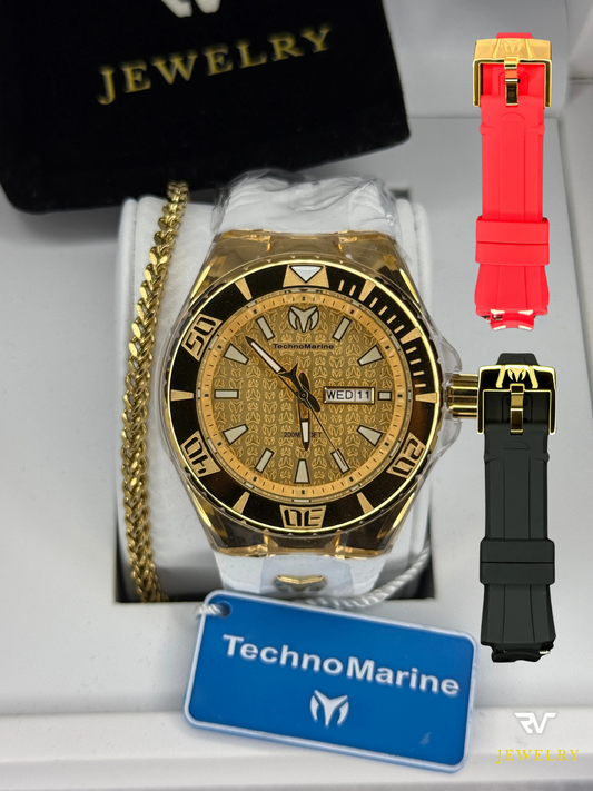 TechnoMarine Cruise Monogram Gold 46mm (Men)