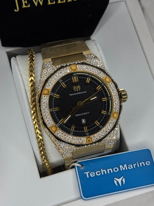TechnoMarine Coral Legacy Dorado VVS1 Moissanite 45mm (Hombre)