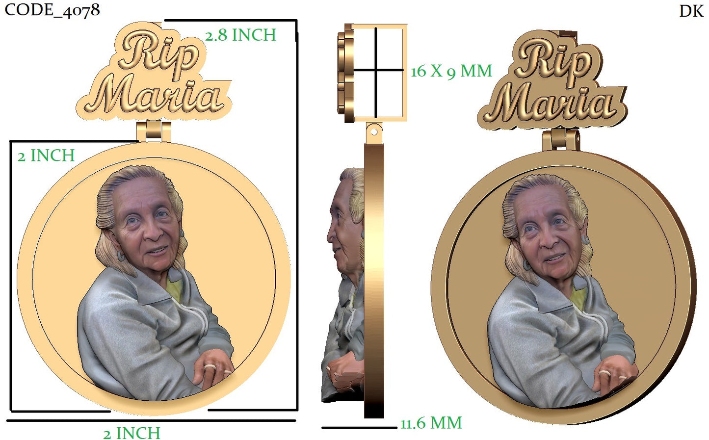 Custom 3D Pendant VVS1 Moissanite