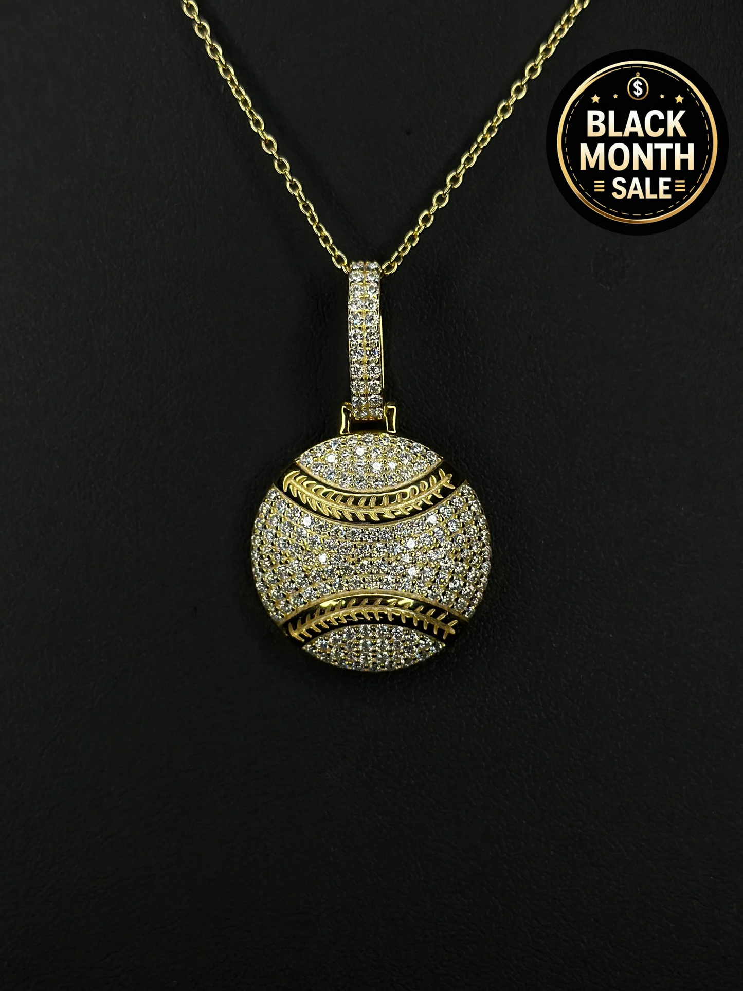 VVS1 Moissanite Ball Pendant + Chain