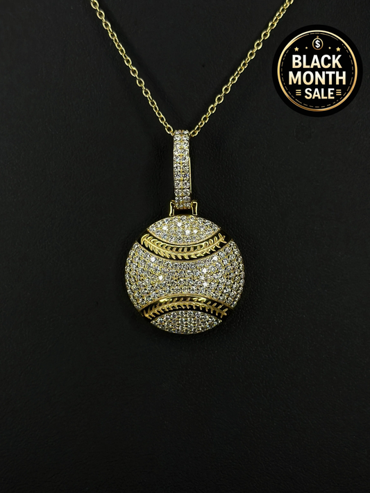 VVS1 Moissanite Ball Pendant + Chain