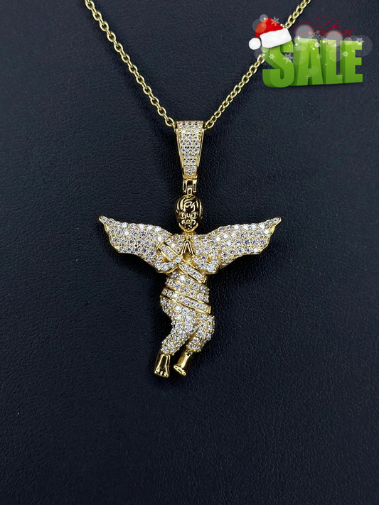 Pendant de Angel Con Piedras VVS1 Moissanite + Cadena