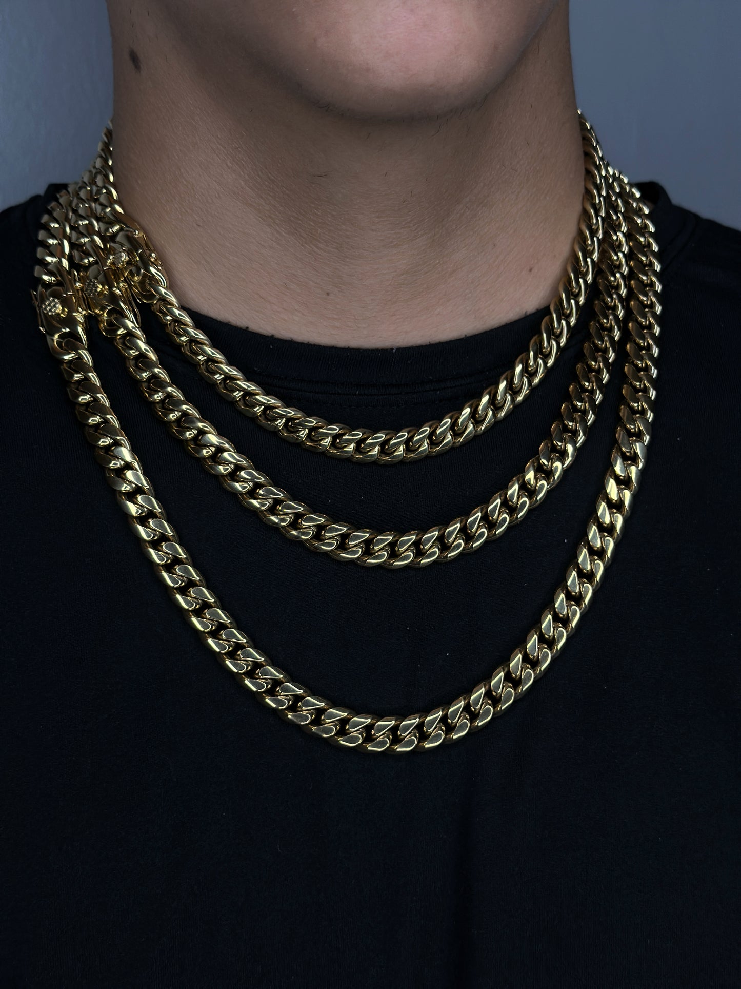 Gold Cuban Chain and Bracelet Set 10mm