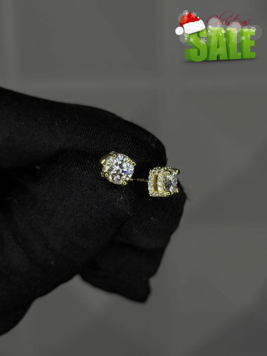 Pantalla Corte Redondo VVS1 Moissanite Dorada