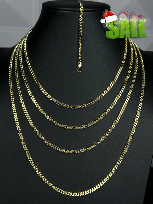 Set de Cadena y Pulsera Cubana Dorada 4mm