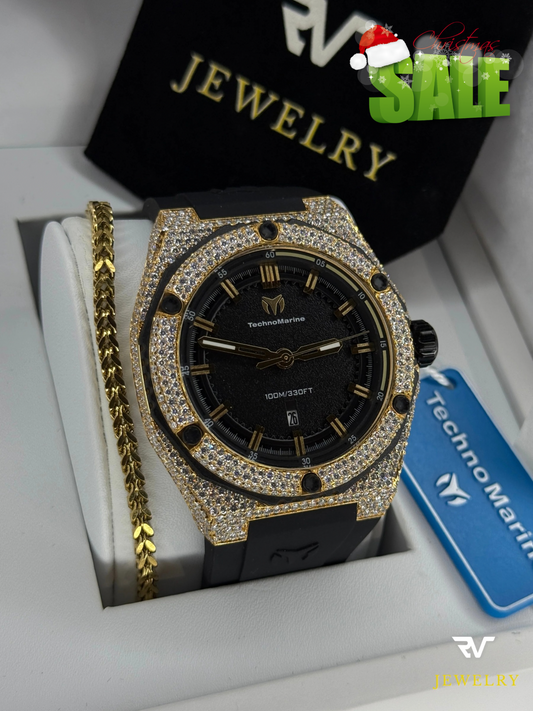 TechnoMarine Coral Legacy Dorado 45mm VVS1 Moissanite (Hombre)