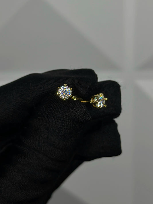 6 Prong 5mm Diamond Display Set VVS1 Gold Moissanite