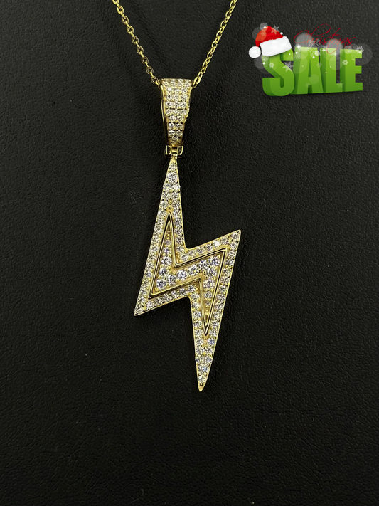 Rayo Dorado VVS1 Moissanite Pendant + Cadena