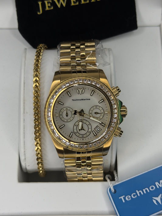 TechnoMarine Manta Ray MOP Dorado 38mm (Unisex)
