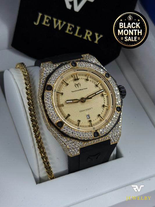 TechnoMarine Coral Legacy Dorado 45mm VVS1 Moissanite (Hombre)