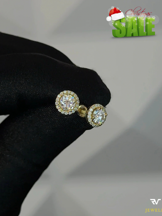 Pantalla Circular VVS1 Moissanite Dorada