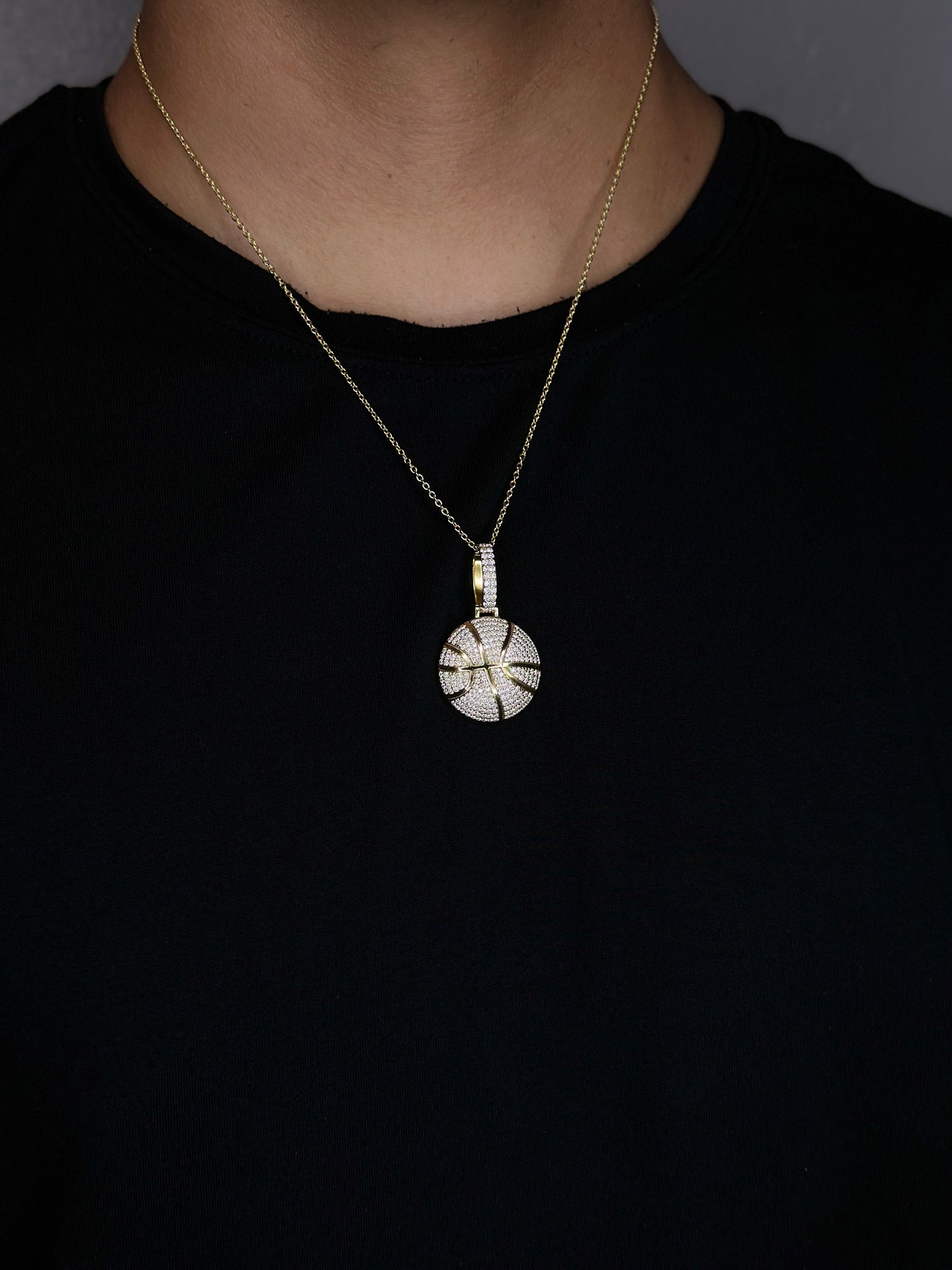 VVS1 Moissanite Basketball Pendant + Chain