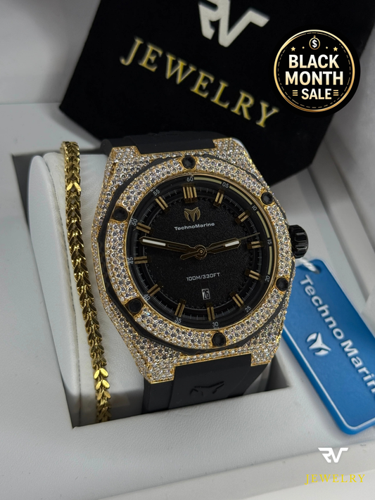 TechnoMarine Coral Legacy Dorado 45mm VVS1 Moissanite (Hombre)