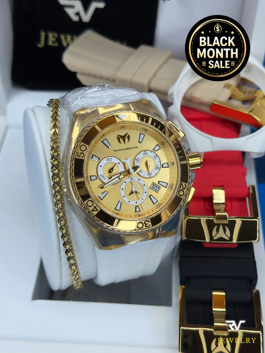 TechnoMarine Cruise Star Gold & Gold Suizo 46mm (Hombre)