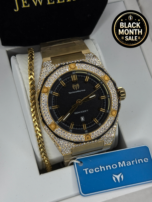 TechnoMarine Coral Legacy Dorado VVS1 Moissanite 45mm (Hombre)