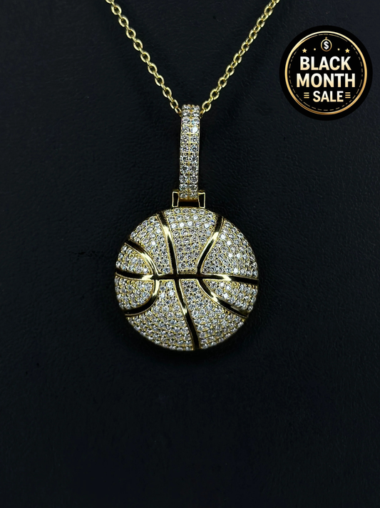 VVS1 Moissanite Basketball Pendant + Chain