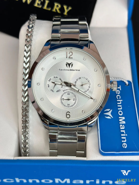 TechnoMarine Moon Sun Silver 42mm (Unisex)