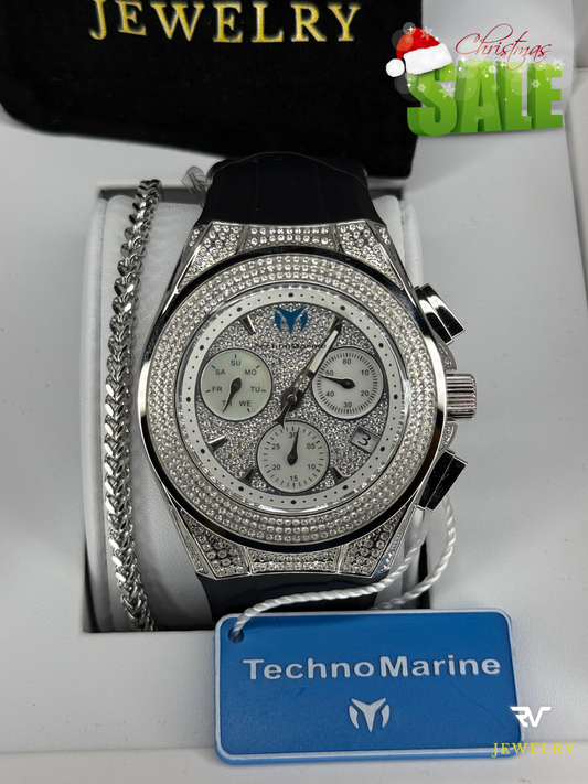 TechnoMarine Cruise Pave Silver 45mm (Hombre)
