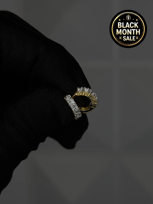 Pantalla Argolla VVS1 Moissanite Dorada