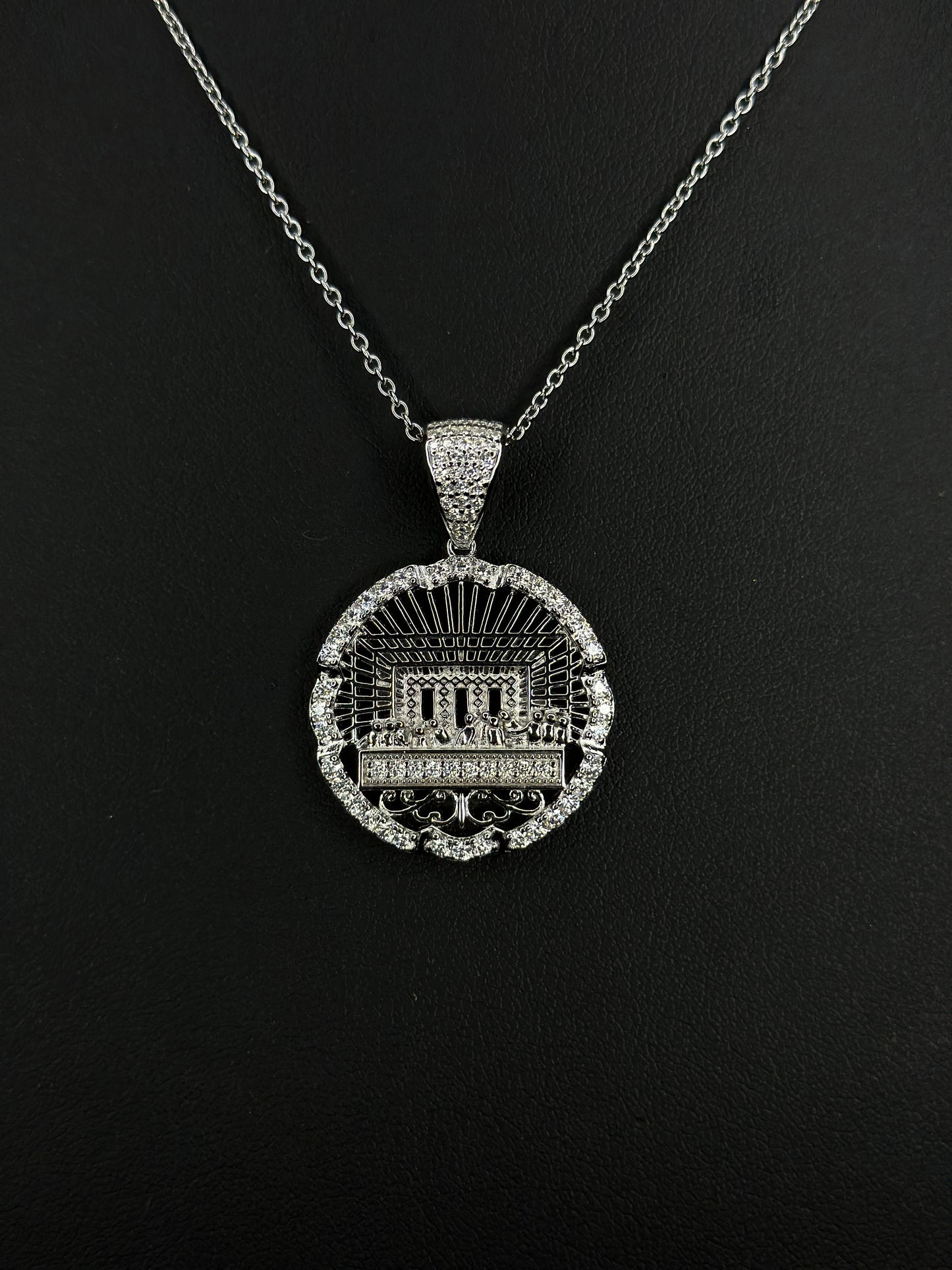 The Last Supper Pendant Silver VVS1 Moissanite + Chain