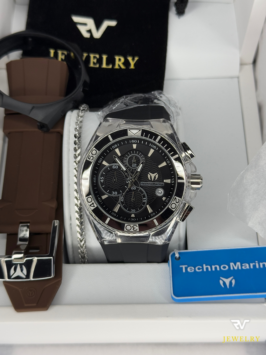 TechnoMarine Cruise Chronograph Date Quartz Black 46mm (Men)