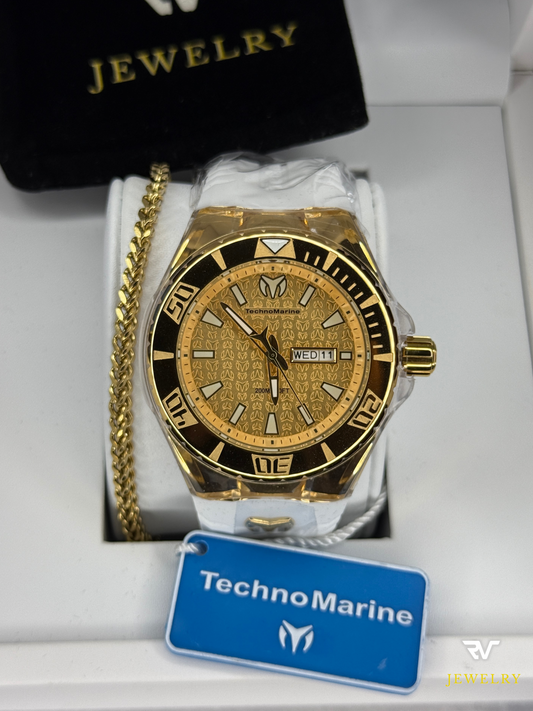 TechnoMarine Cruise Monogram Gold 46mm (Men)