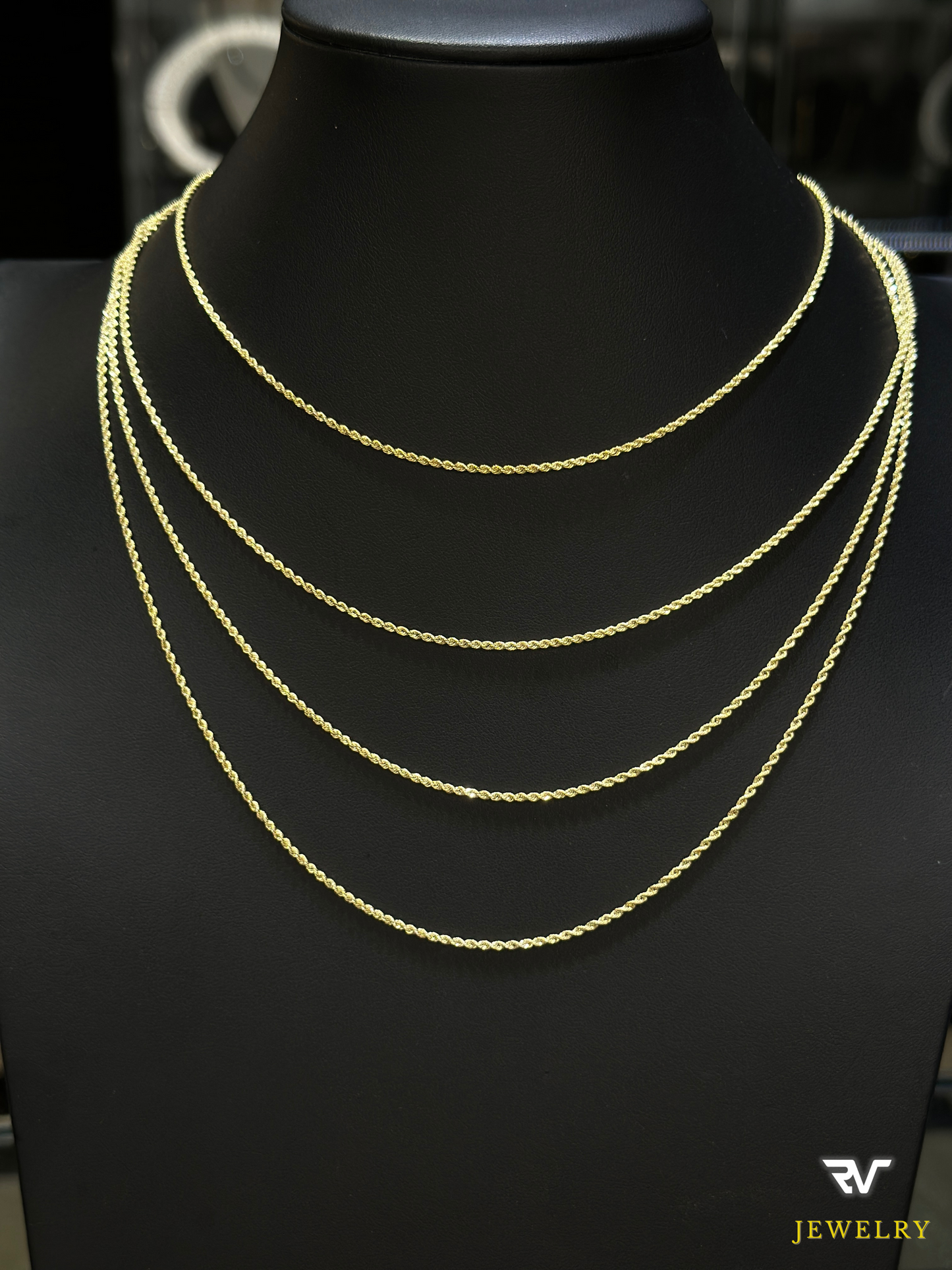 1.5mm 10K Real Gold Rope Chain