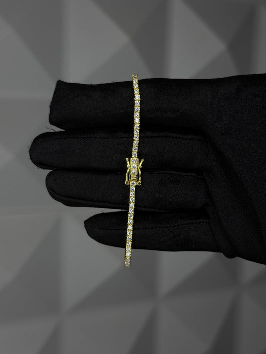 Gold Tennis Bracelet VVS1 Moissanite 2mm