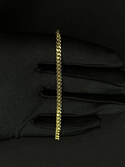 4mm Gold Cuban Bracelet