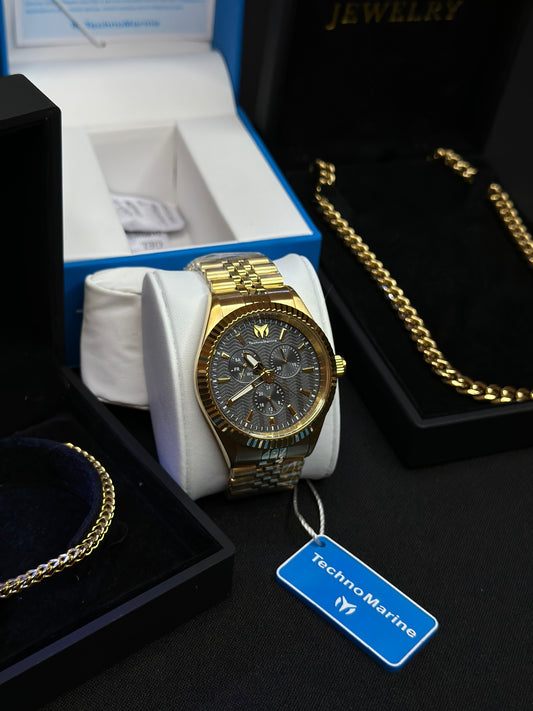 TechnoMarine Sea Dream Gold 42mm + Cuban 8mm