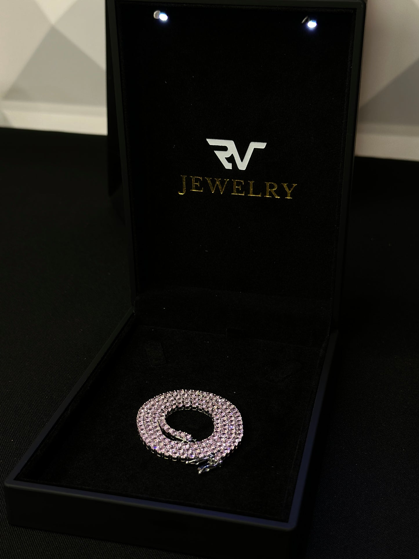 Tennis Chain Pink Silver 3mm