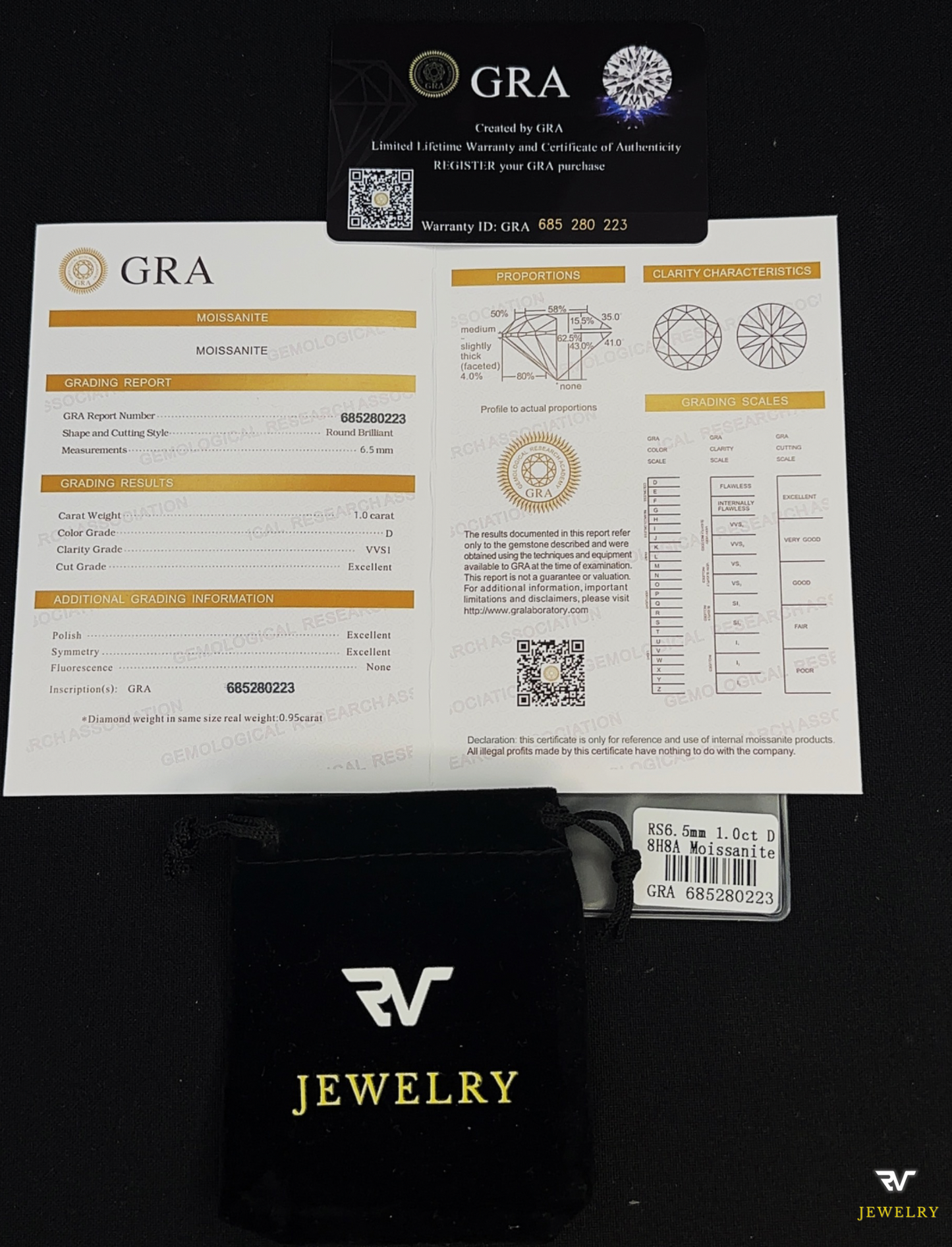 Silver Heart Chain VVS1 Moissanite