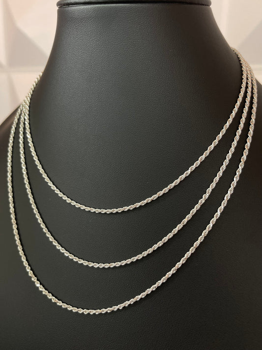 2mm Silver Rope Chain
