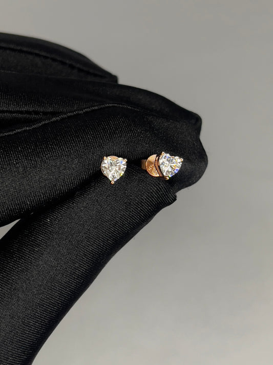 Heart Display VVS1 Moissanite Rose Gold