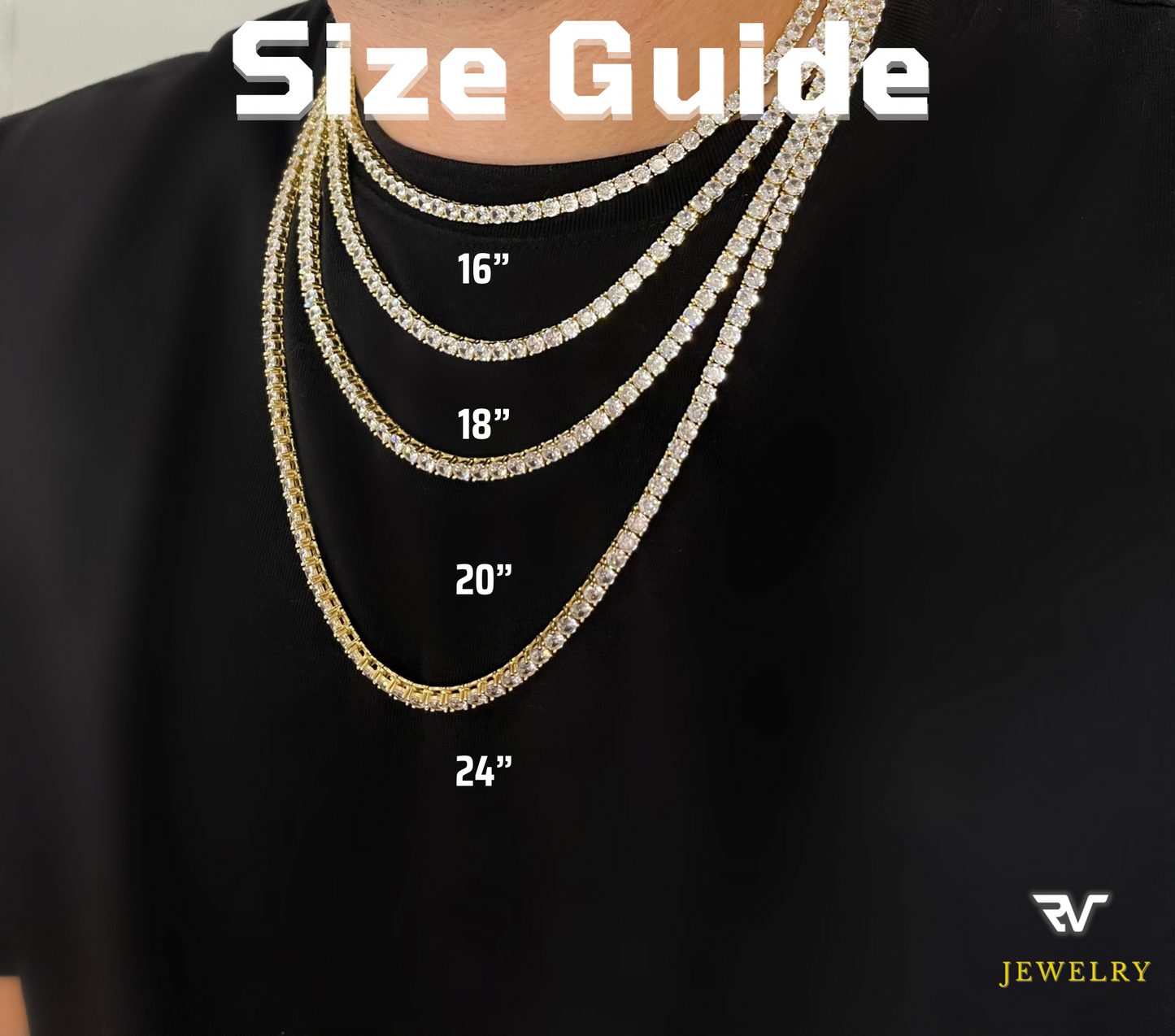 Set de Cadena y Pulsera Tennis Rose Gold 4mm