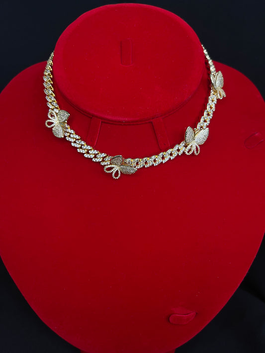 Cuban Chain with Butterflies 10mm
