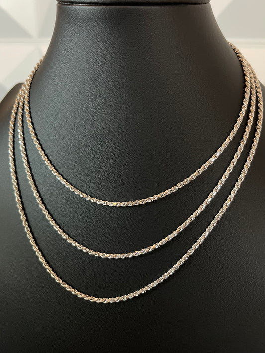 2.5mm Silver Rope Chain