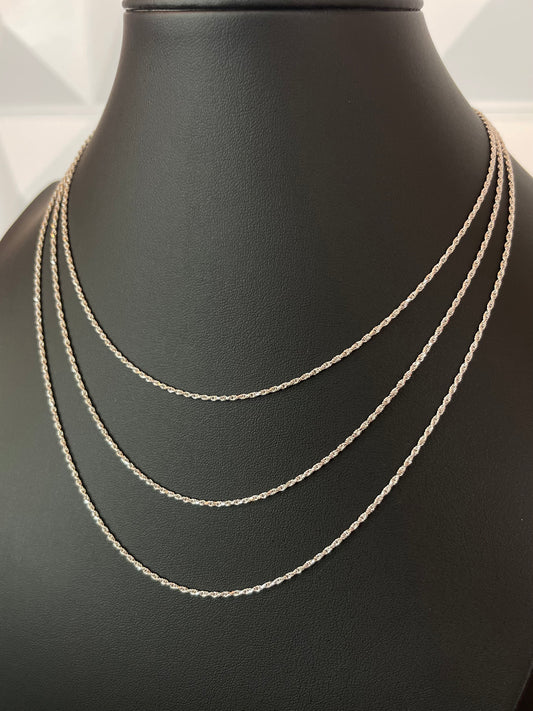 1.5mm Silver Rope Chain