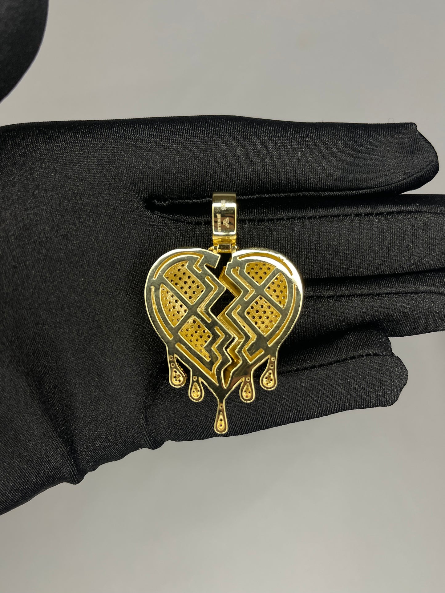 Drip Broken Heart Pendant + Chain