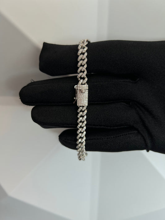 VVS1 Moissanite 5mm Silver Cuban Bracelet