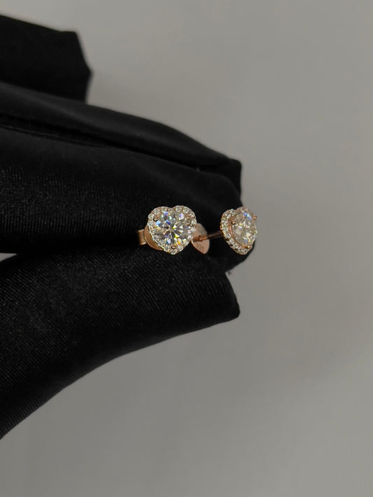 Heart Display 2 VVS1 Moissanite Rose Gold