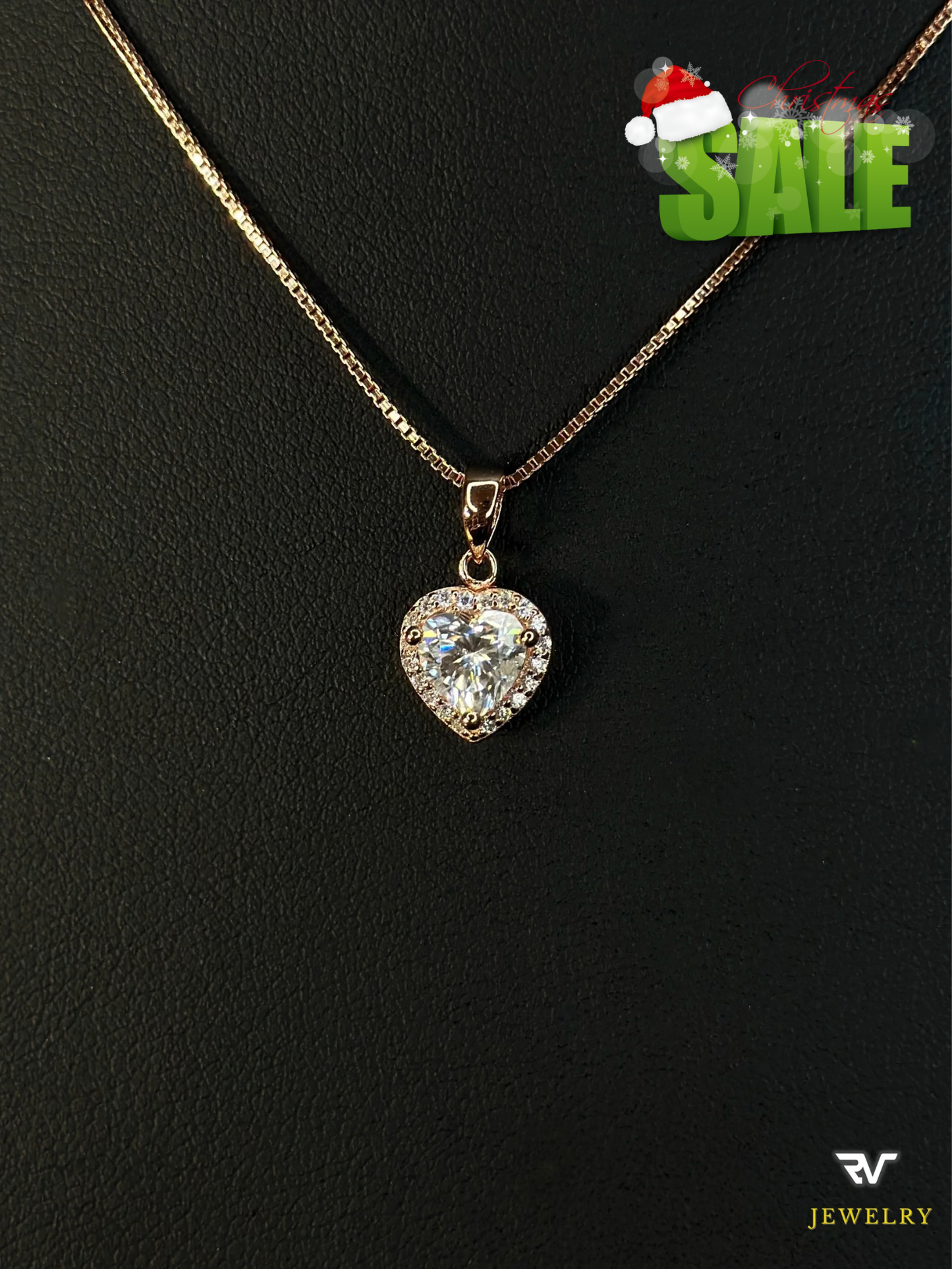 Cadena De Corazón VVS1 Moissanite Rose Gold