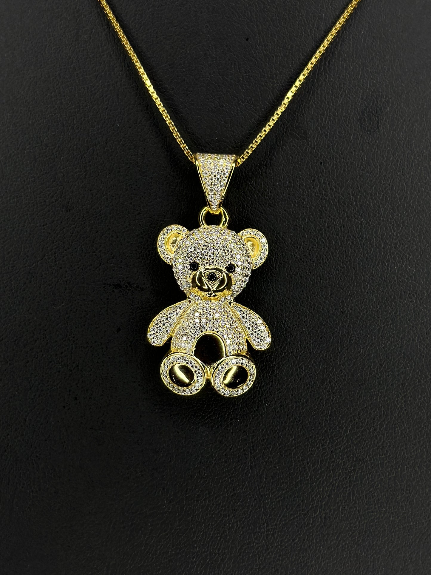 Pendant de Oso Con Piedras VVS1 Moissanite + Cadena