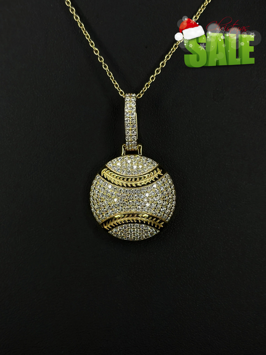 VVS1 Moissanite Ball Pendant + Chain